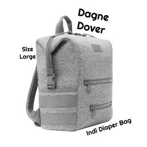 Dagne Dover Indi Diaper Bag Size Large in Heather Grey
